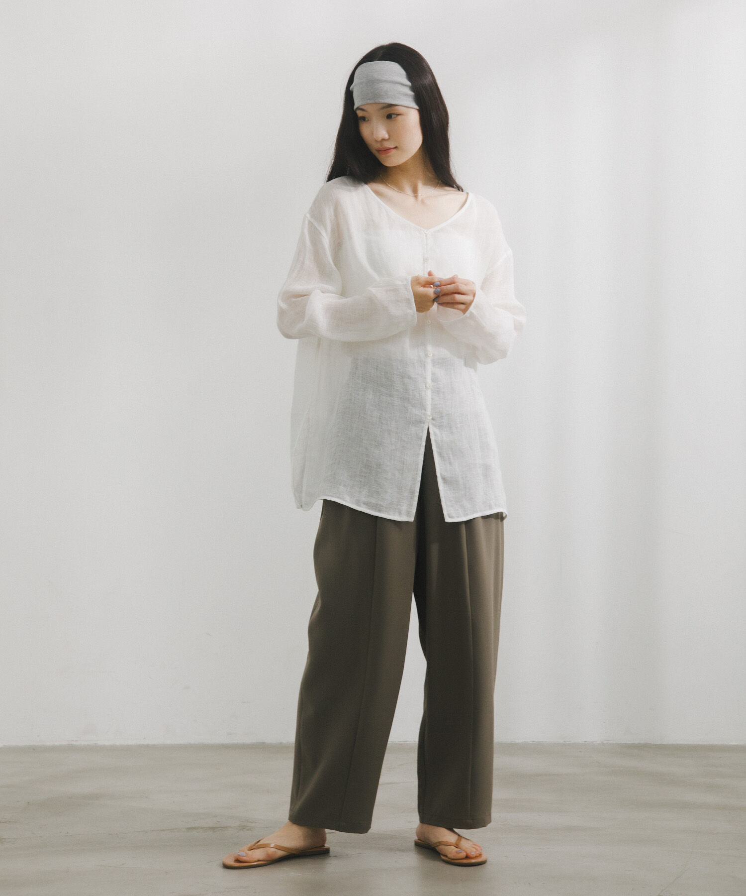 URBAN RESEARCH DOORS「Linen Mesh 2way Blouse」|シャツ・ブラウス|