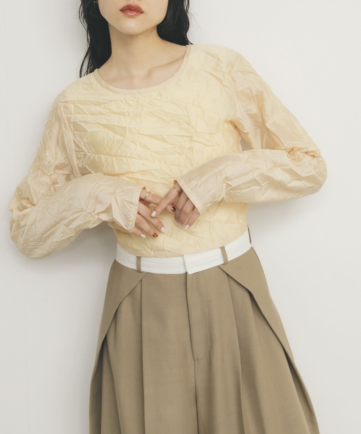  「レイヤードワッシャーロンTEE」|Tシャツ・カットソー|