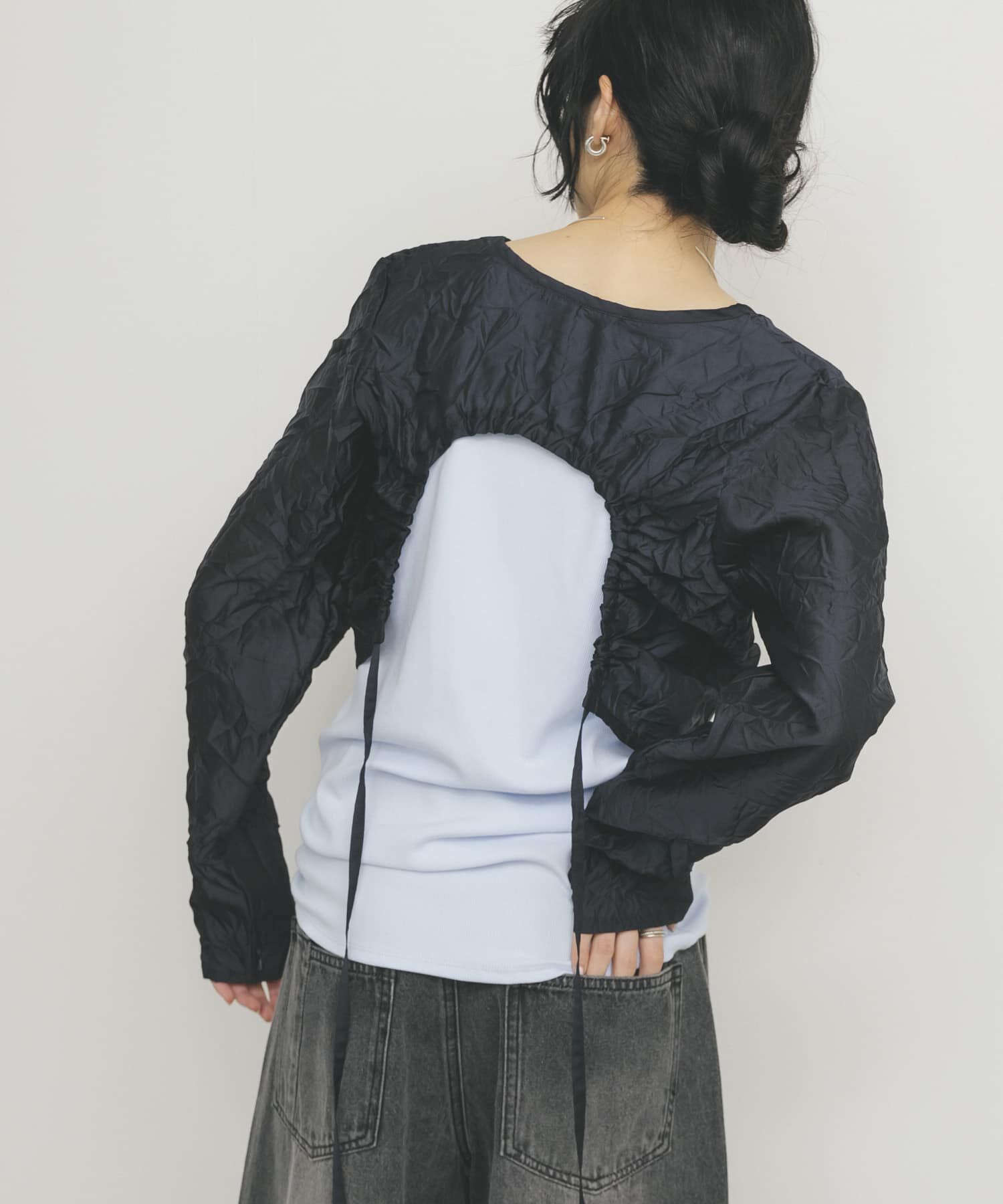  「レイヤードワッシャーロンTEE」|Tシャツ・カットソー|ブルー系その他