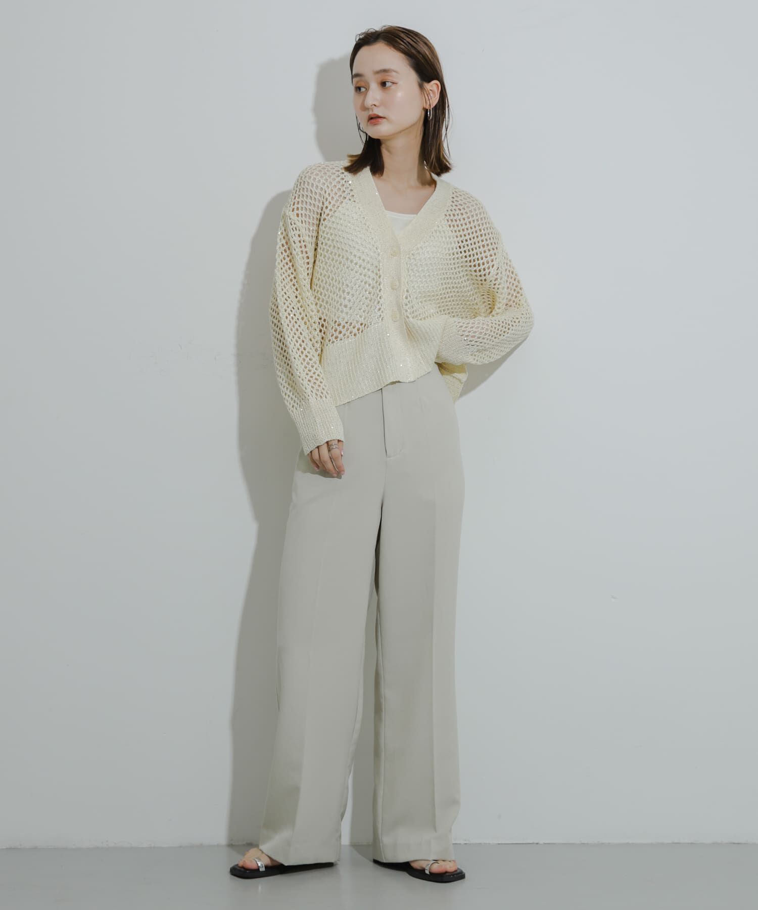 SENSE OF PLACE by URBAN RESEARCH「スパンコールメッシュカーディガン」|カーディガン|