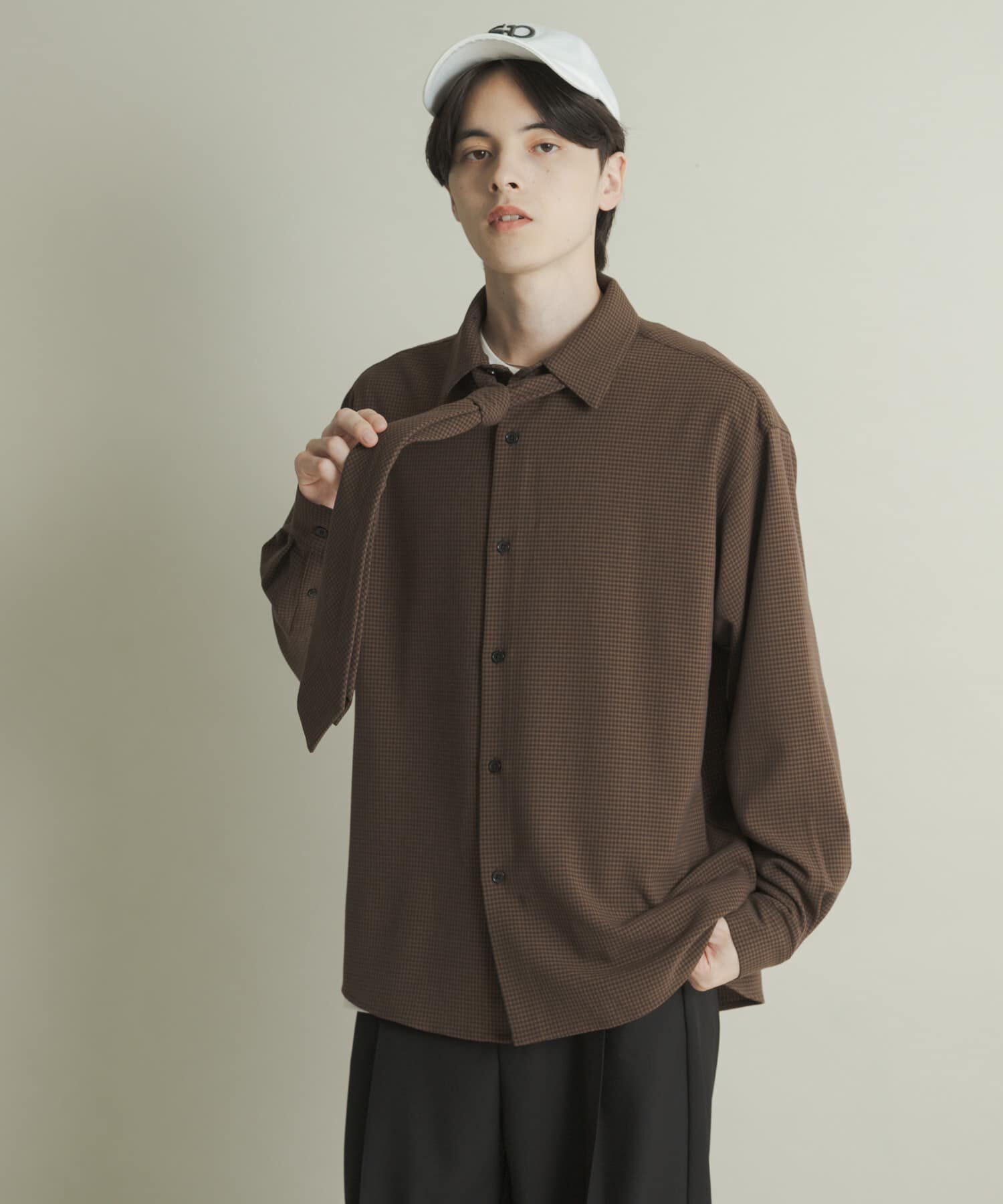 SENSE OF PLACE by URBAN RESEARCH「レギュラーカラーネクタイシャツ」|シャツ・ブラウス|ブラウン系その他