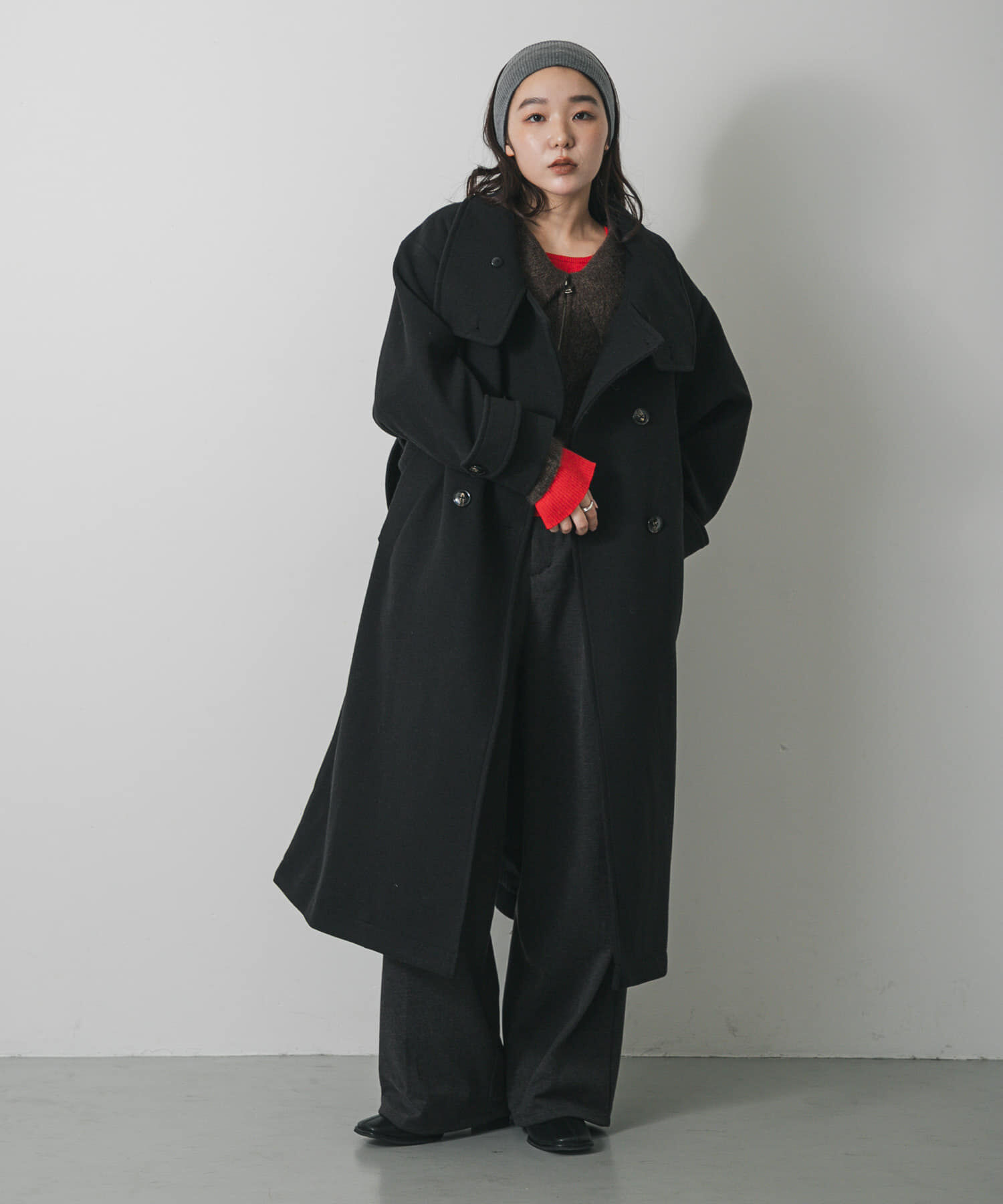 SENSE OF PLACE by URBAN RESEARCH「スタンドカラーロングコート」|ノーカラーコート|