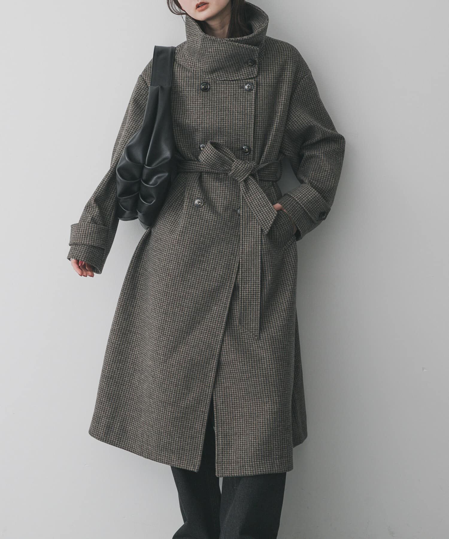 SENSE OF PLACE by URBAN RESEARCH「スタンドカラーロングコート」|ノーカラーコート|ブラウン系その他