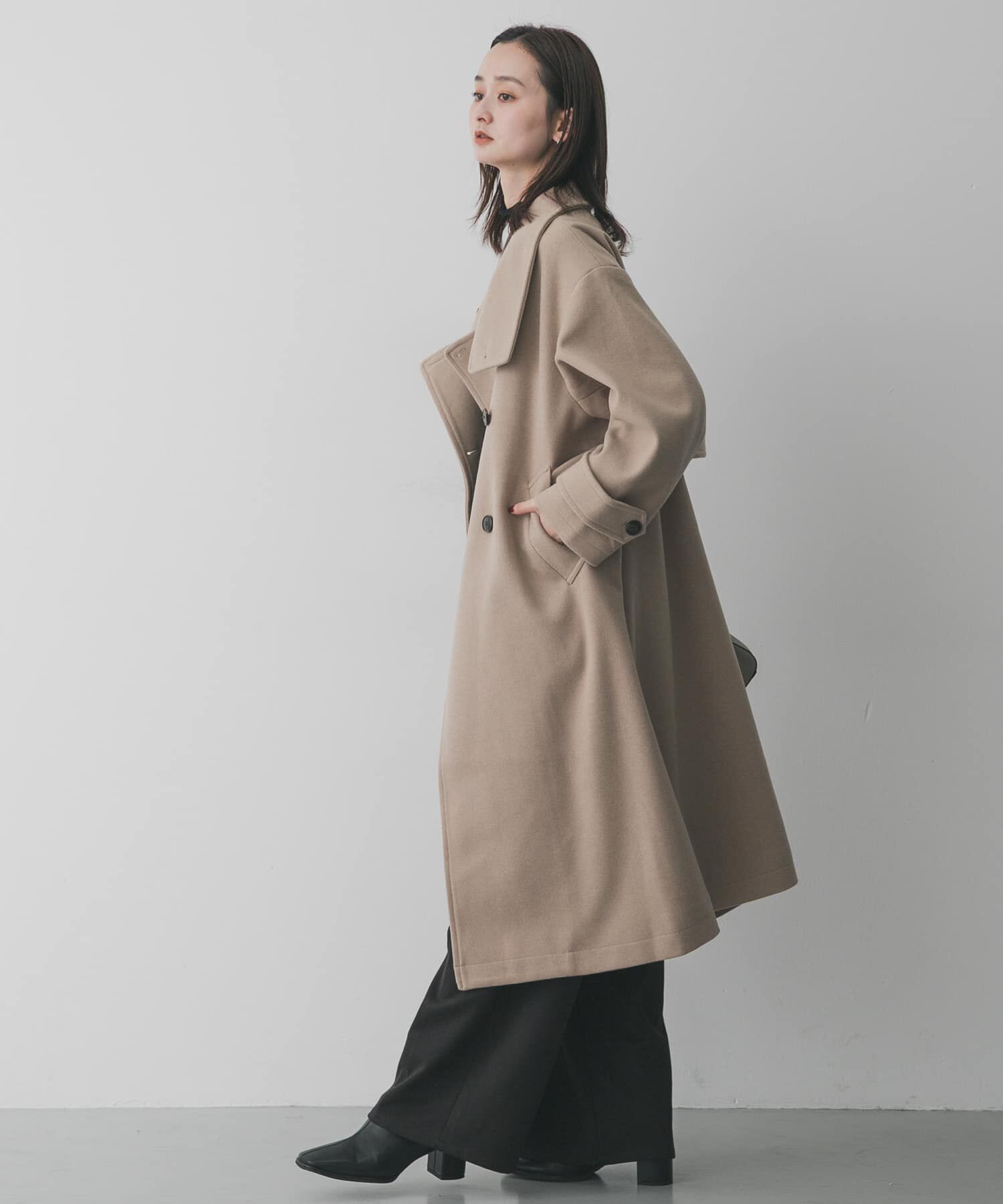 SENSE OF PLACE by URBAN RESEARCH「スタンドカラーロングコート」|ノーカラーコート|