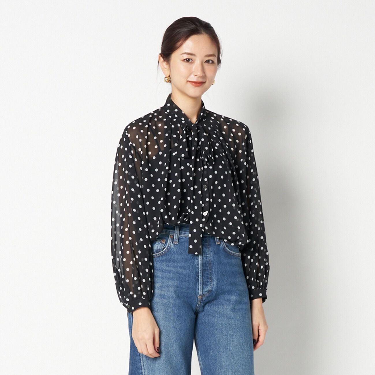 HELIOPOLE「HELIOPOLE DOT BOWTIE BLOUSE」|シャツ・ブラウス|