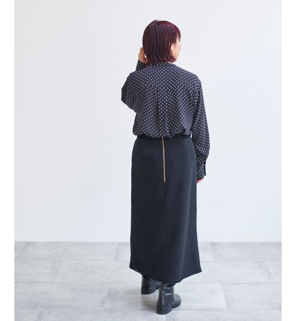 le.coeur blanc「ツイードフリンジストレートスカート」|スカート|