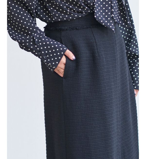 le.coeur blanc「ツイードフリンジストレートスカート」|スカート|