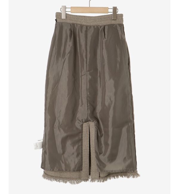 le.coeur blanc「ツイードフリンジストレートスカート」|スカート|