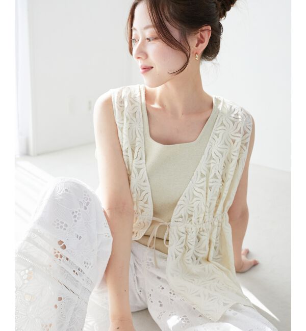  「スクエアニットタンク」|タンクトップ|