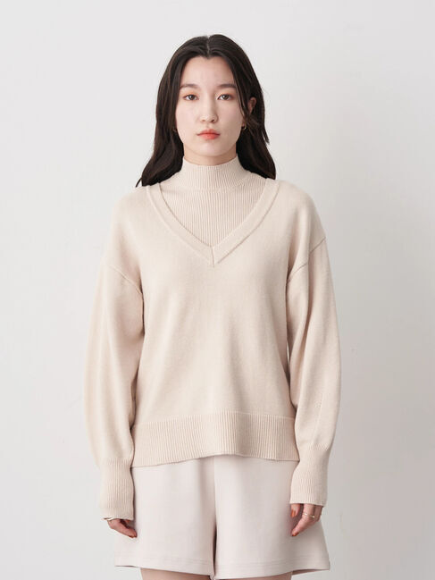 earth music&ecology「レイヤード風ニットプルオーバー」|ニット・セーター|