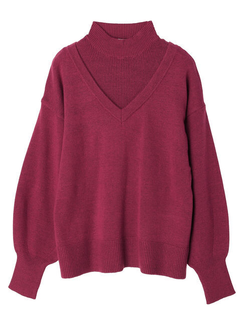 earth music&ecology「レイヤード風ニットプルオーバー」|ニット・セーター|