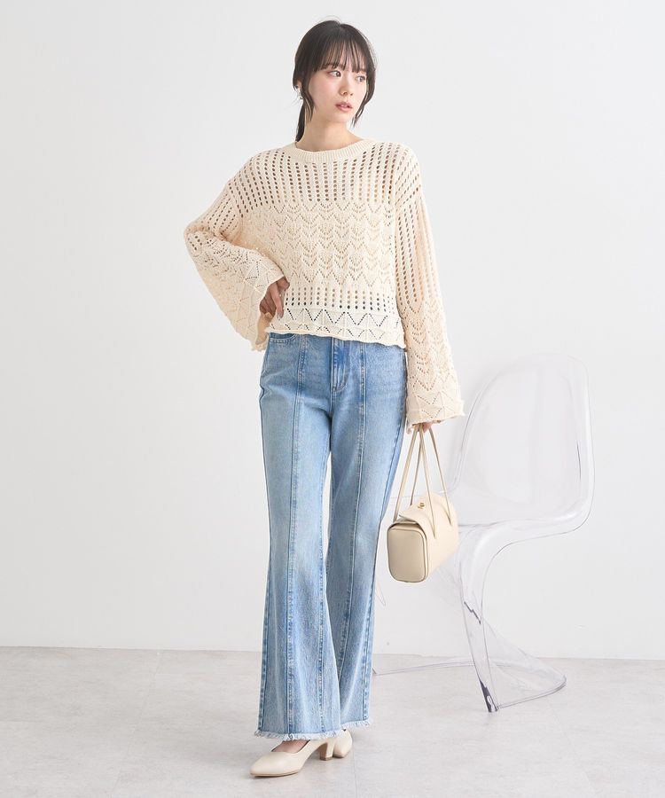 earth music&ecology「スカシニットプルオーバー」|ニット・セーター|