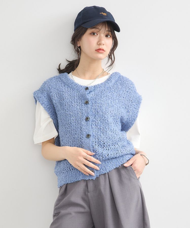 earth music&ecology「ファンシーヤーンベスト」|ベスト・ジレ|