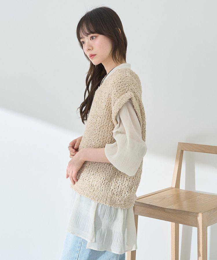 earth music&ecology「ファンシーヤーンベスト」|ベスト・ジレ|