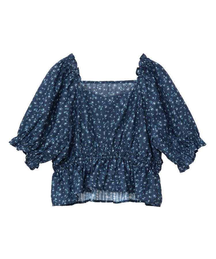 earth music&ecology「フラワー刺繍フリルヘムブラウス」|シャツ・ブラウス|