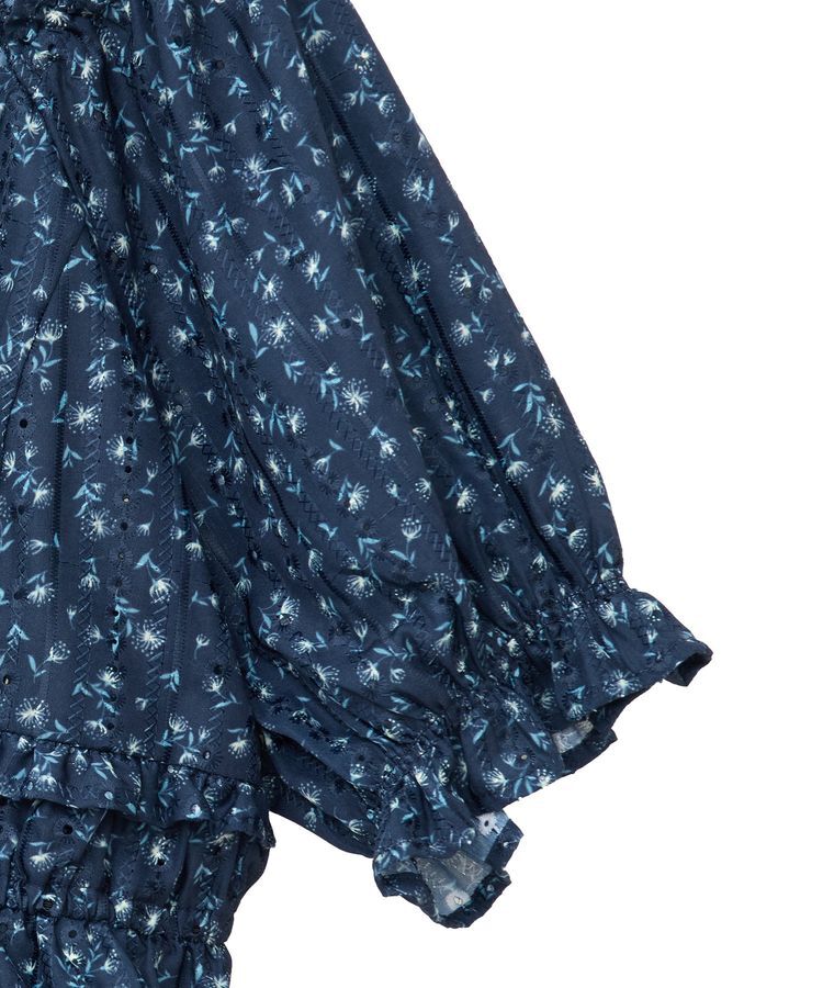 earth music&ecology「フラワー刺繍フリルヘムブラウス」|シャツ・ブラウス|