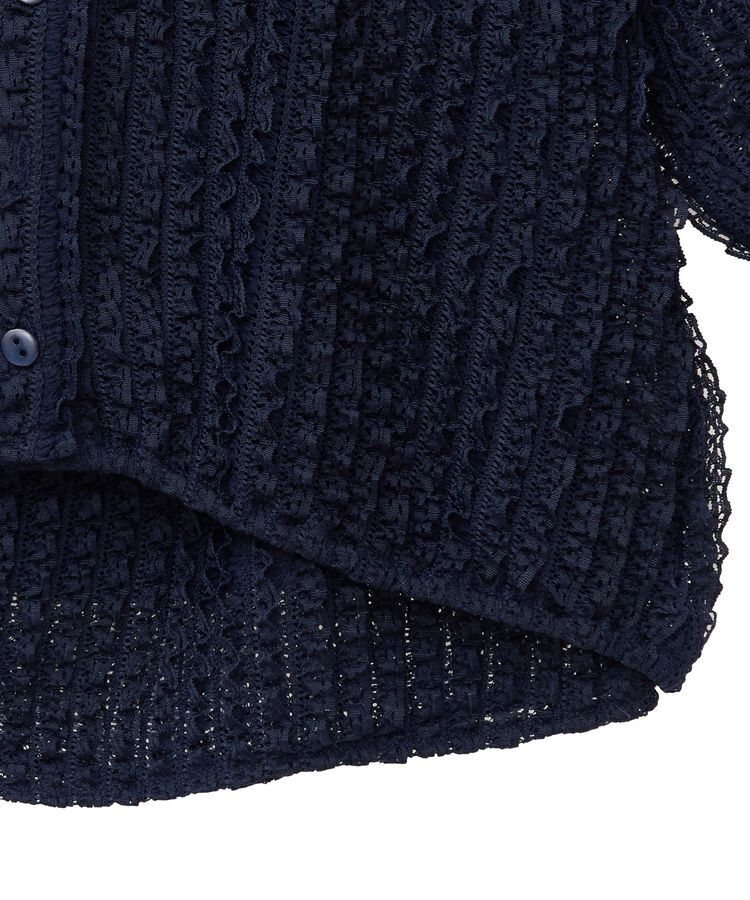 earth music&ecology「ミニフリルカットレースアンサンブル」|カーディガン|