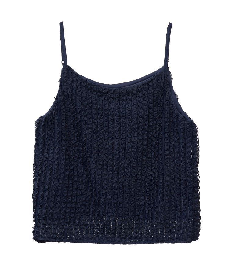 earth music&ecology「ミニフリルカットレースアンサンブル」|カーディガン|