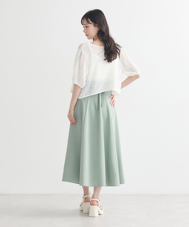 earth music&ecology「ミニフリルカットレースアンサンブル」|カーディガン|