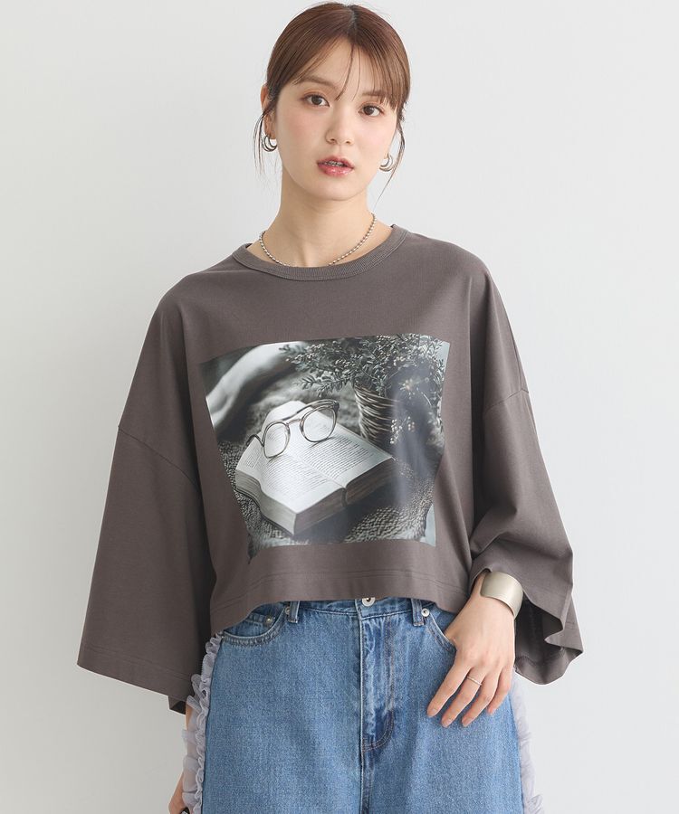 earth music&ecology「アソートプリントワイドTee」|Tシャツ・カットソー|Charcoal Gray