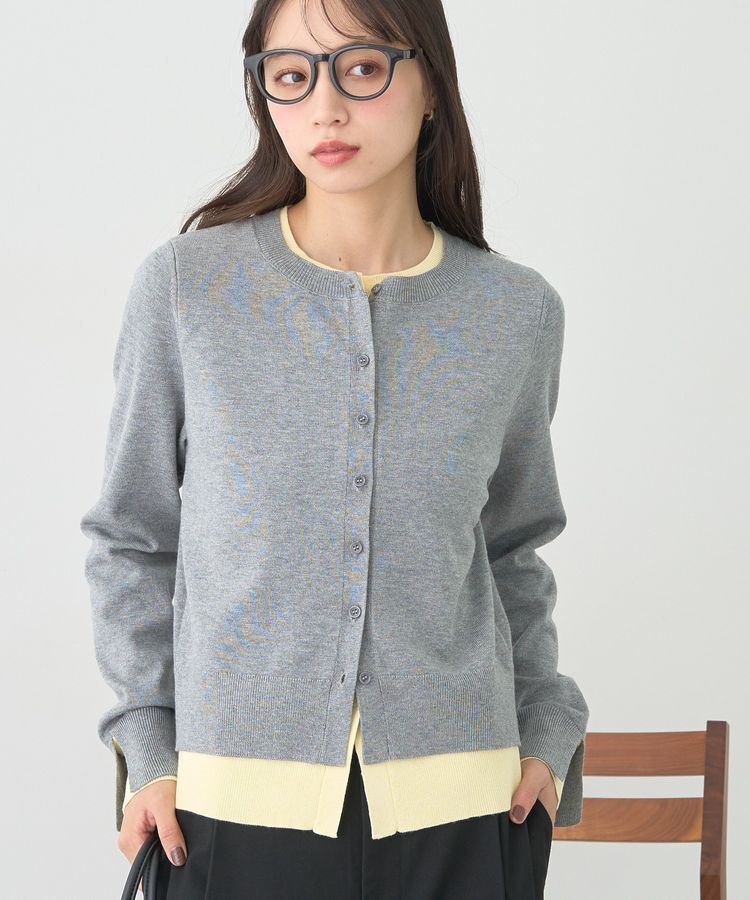 earth music&ecology「バイカラーレイヤード風カーディガン」|カーディガン|