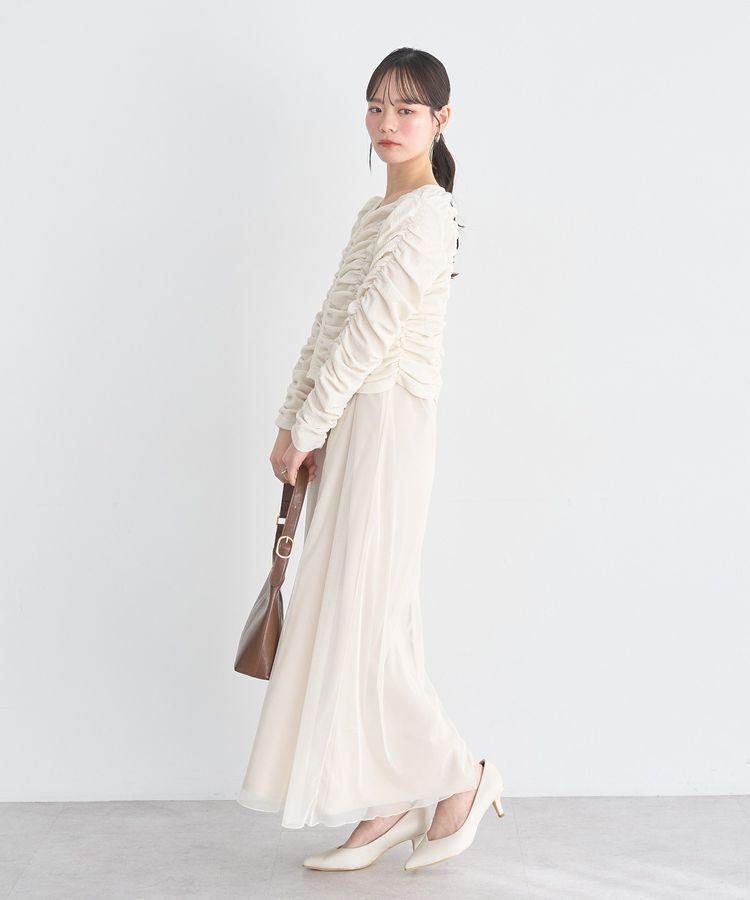 earth music&ecology「フロントホックシャーリングトップス」|カーディガン|