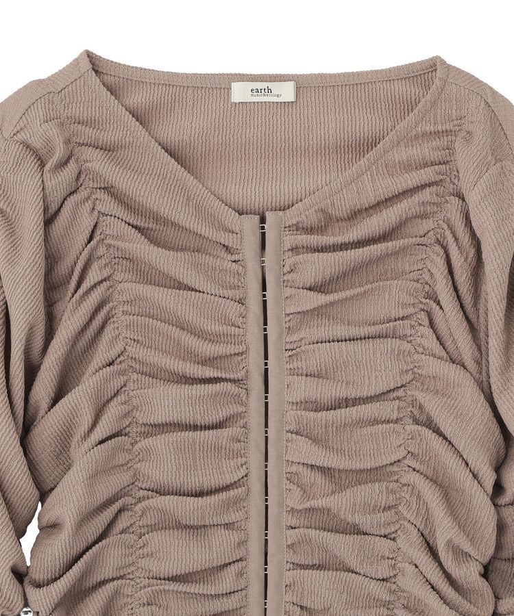 earth music&ecology「フロントホックシャーリングトップス」|カーディガン|