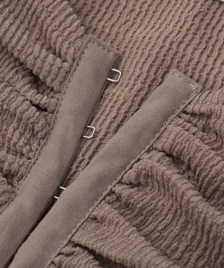 earth music&ecology「フロントホックシャーリングトップス」|カーディガン|