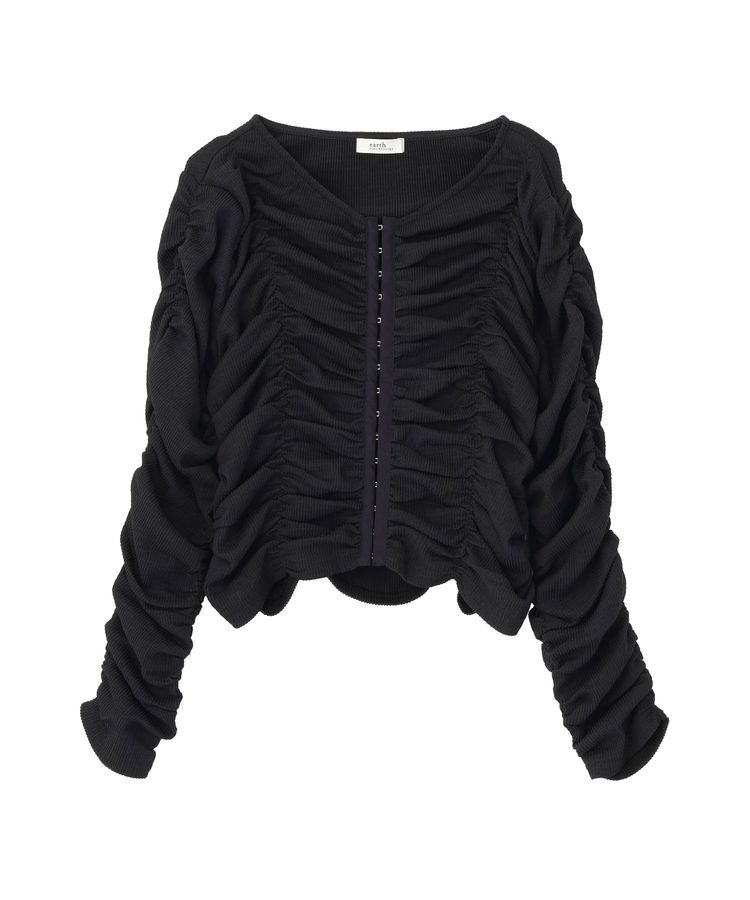 earth music&ecology「フロントホックシャーリングトップス」|カーディガン|