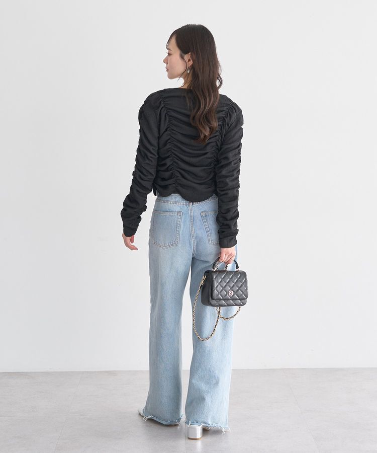 earth music&ecology「フロントホックシャーリングトップス」|カーディガン|