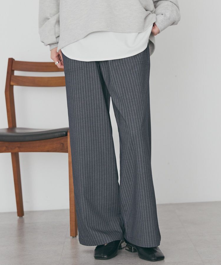 AMERICAN HOLIC「【イージーケア】ベイカーリラックスパンツ」|その他|ストライプグレー