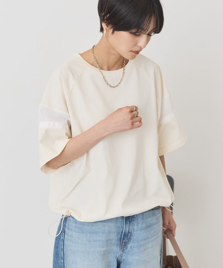 AMERICAN HOLIC「異素材ラインプルオーバー」|Tシャツ・カットソー|Off White