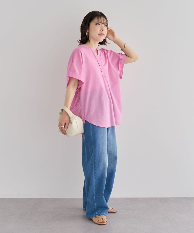 Green Parks「綿麻混フレンチスリーブスキッパーシャツ」|シャツ・ブラウス|