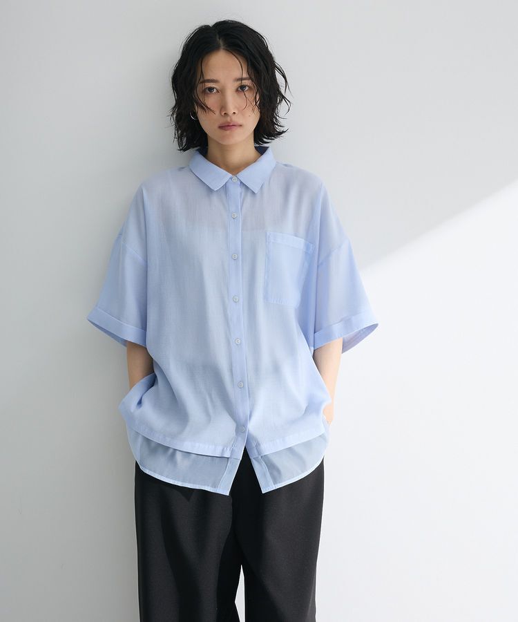 Green Parks「裾レイヤードショートスリーブシャツⅡ」|シャツ・ブラウス|