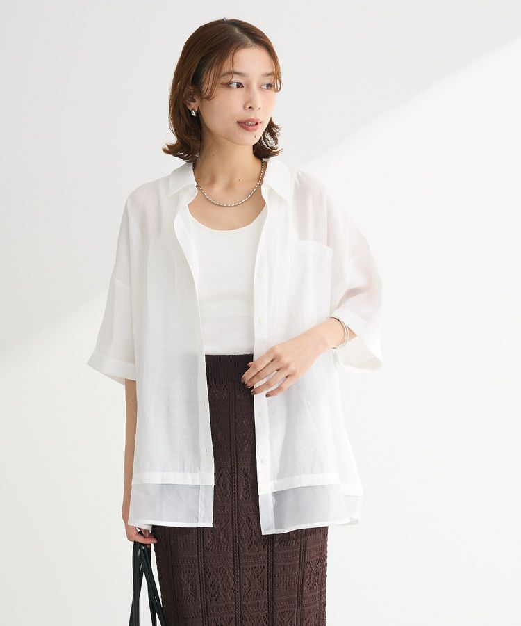 Green Parks「裾レイヤードショートスリーブシャツⅡ」|シャツ・ブラウス|