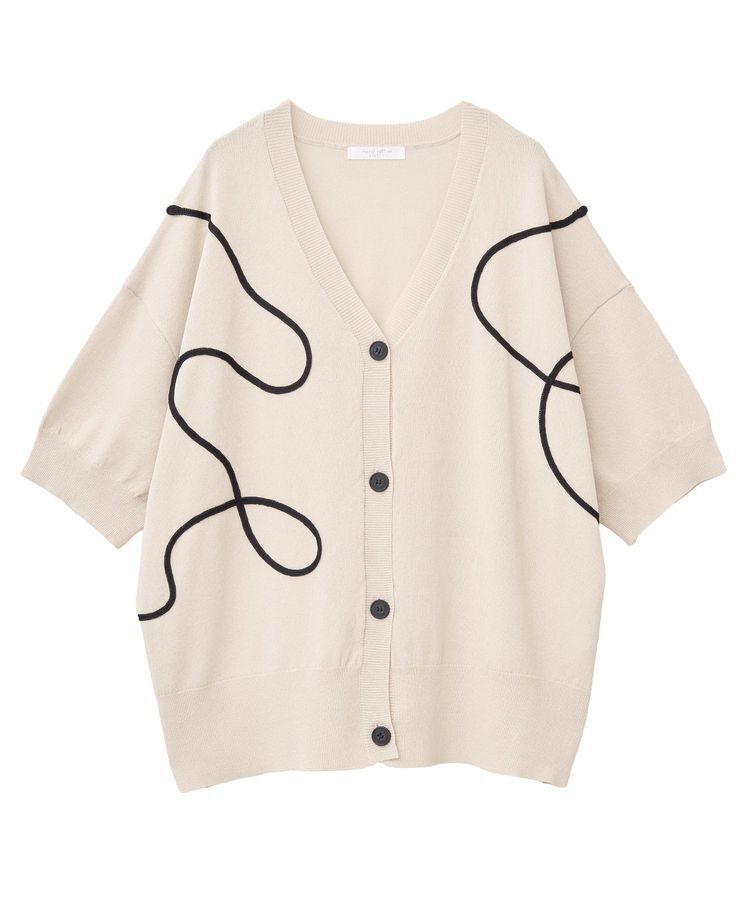 Green Parks「刺繍コードVネックカーディガン」|カーディガン|