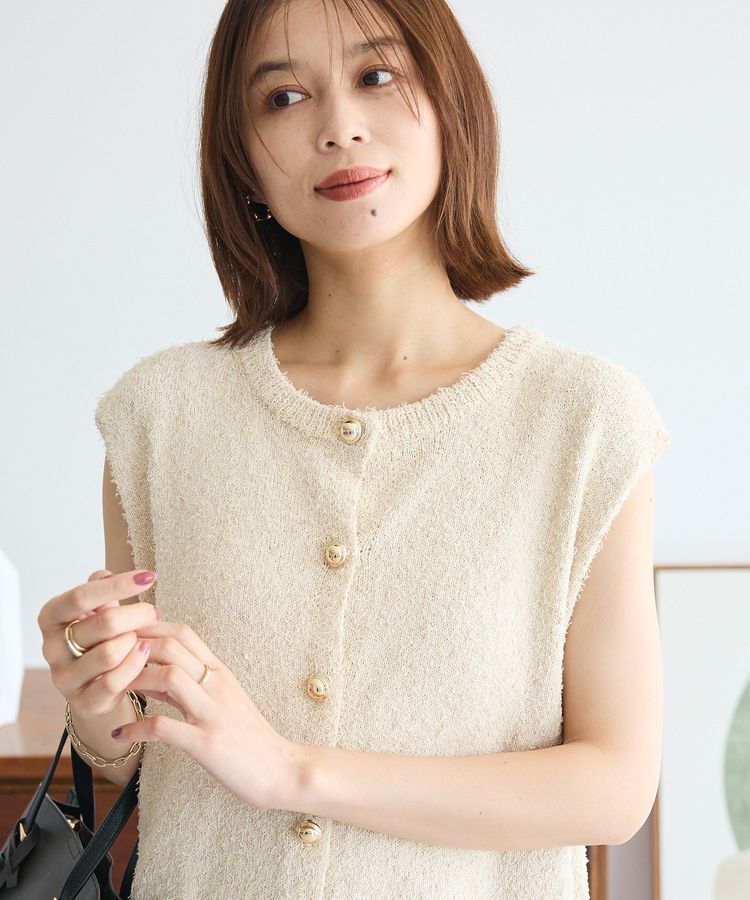 Green Parks「ツィード風金釦ニットベスト」|ベスト・ジレ|