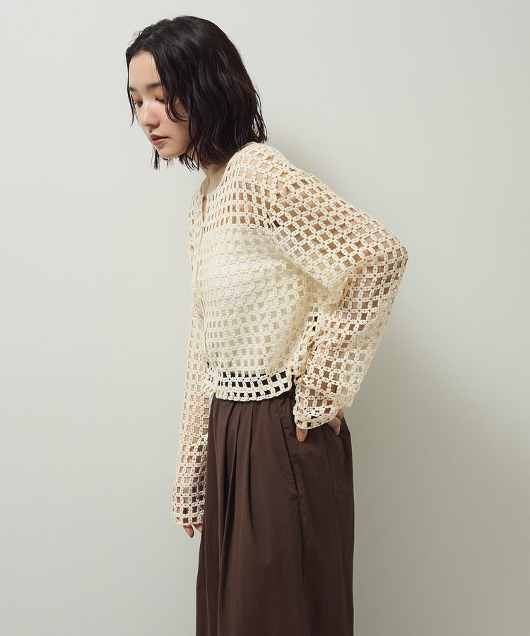 Green Parks「・SUGAR SPOON 2wayフラワーメッシュカーデ」|カーディガン|