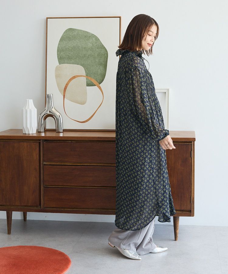 Green Parks「花柄シフォン楊柳ワンピース」|ワンピース|