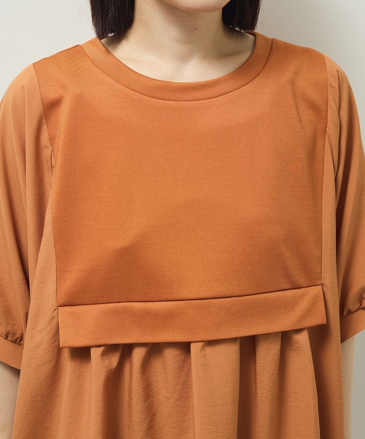 Green Parks「ベスト風7分袖ドッキングプルオーバー」|Tシャツ・カットソー|