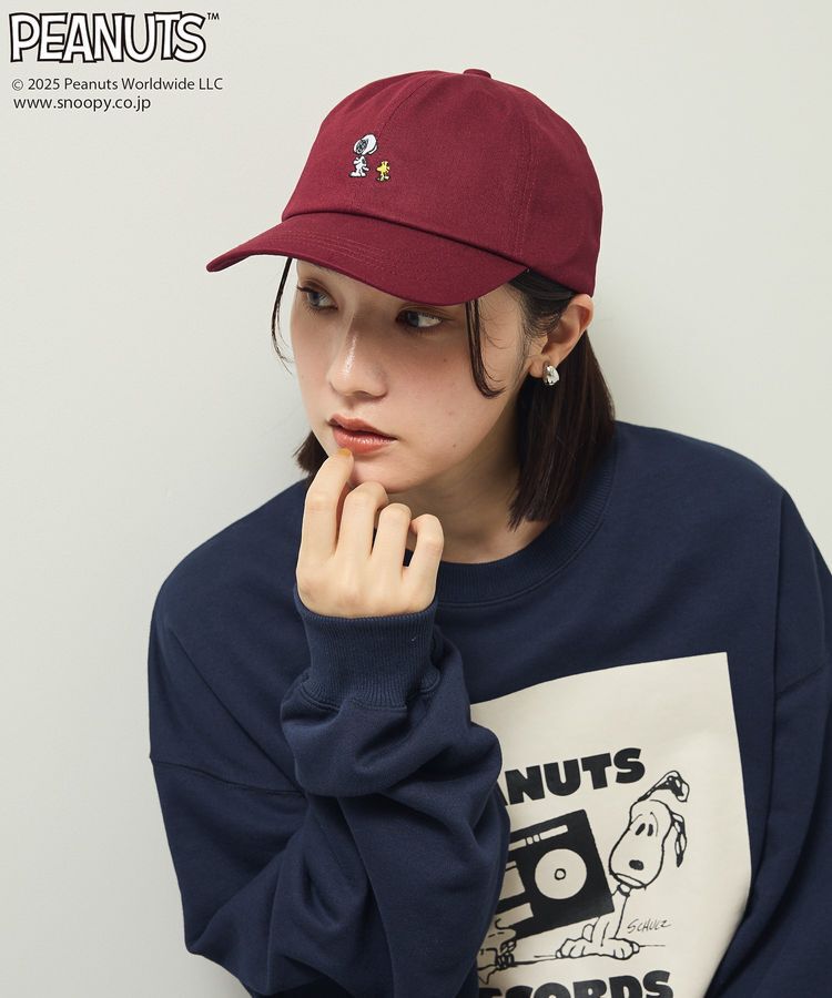 Green Parks「■PEANUTS スヌーピーミニ刺繍キャップ」|その他|Bordeaux