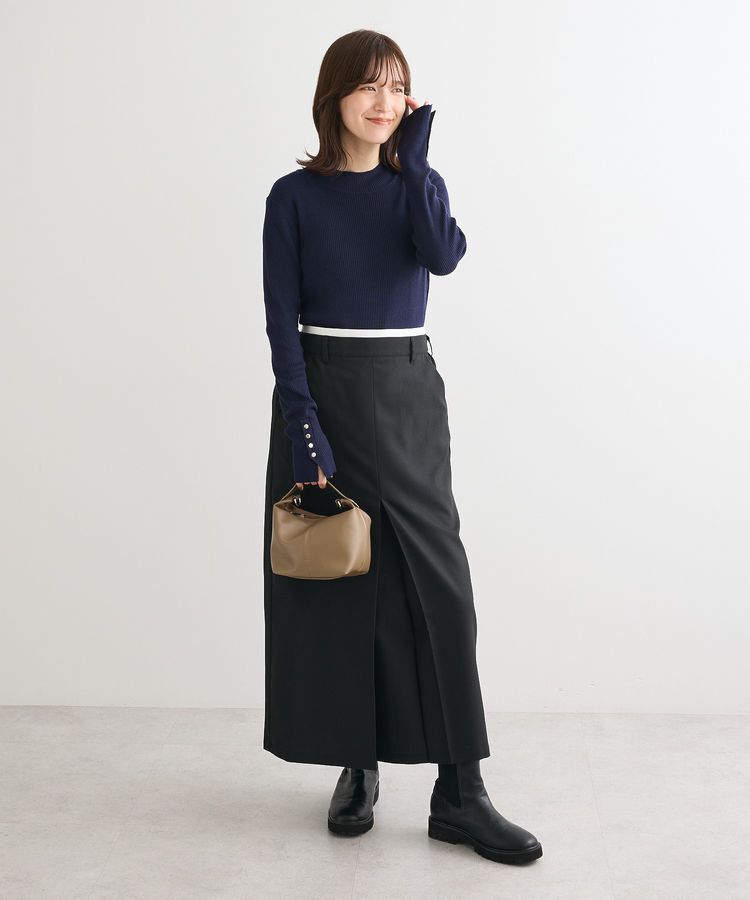 Green Parks「袖口金釦リブニットプルオーバー」|ニット・セーター|