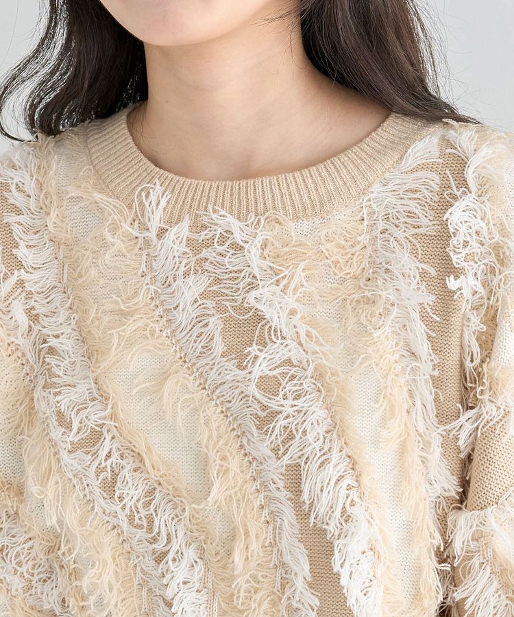 Green Parks「・ELENCARE DUE フリンジジャカードニット」|ニット・セーター|