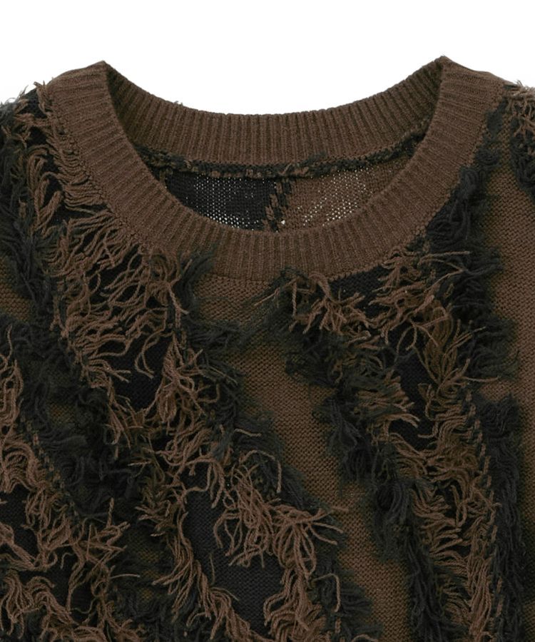 Green Parks「・ELENCARE DUE フリンジジャカードニット」|ニット・セーター|