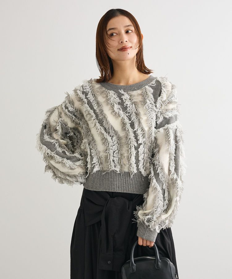 Green Parks「・ELENCARE DUE フリンジジャカードニット」|ニット・セーター|