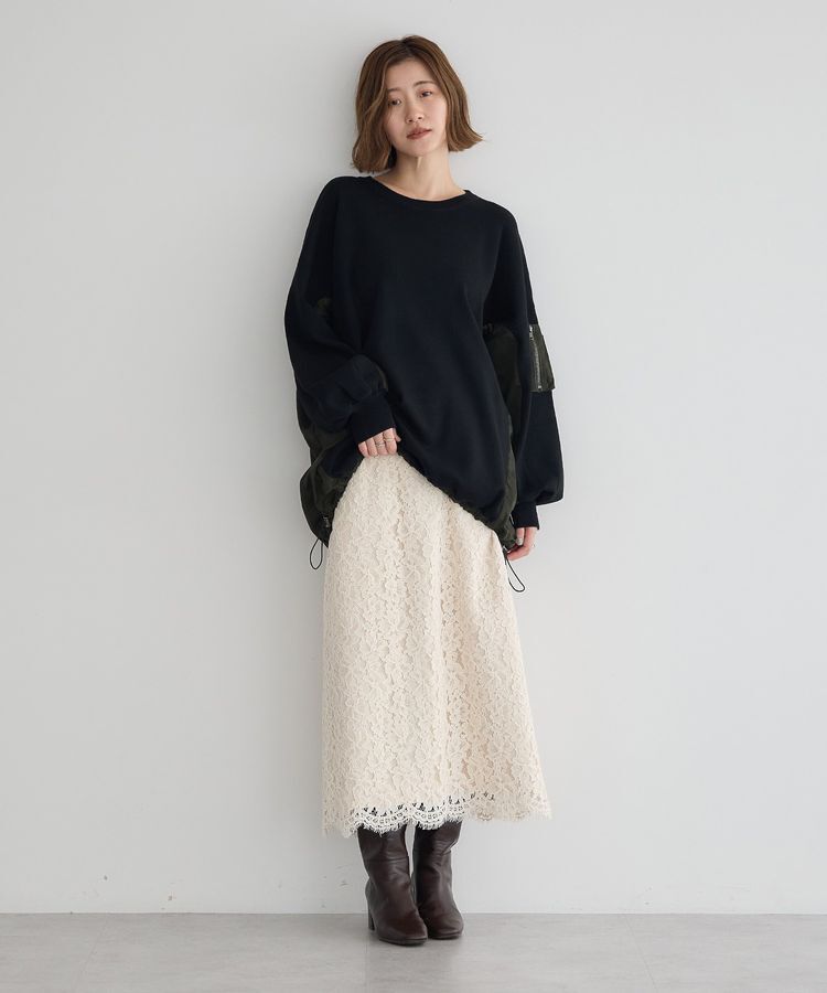 YECCA VECCA「レースナロースカート」|タイト|