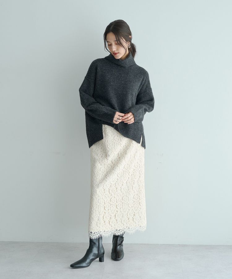 YECCA VECCA「レースナロースカート」|タイト|