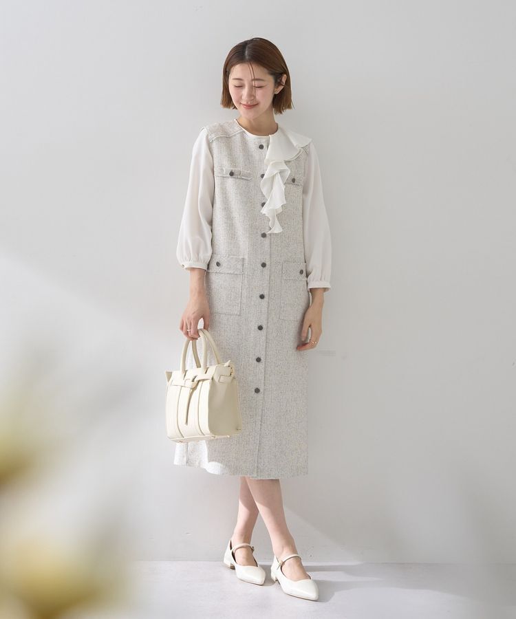 YECCA VECCA「ツイードジレジャンスカ」|ジャンパースカート|