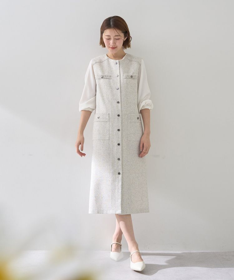 YECCA VECCA「ツイードジレジャンスカ」|ジャンパースカート|