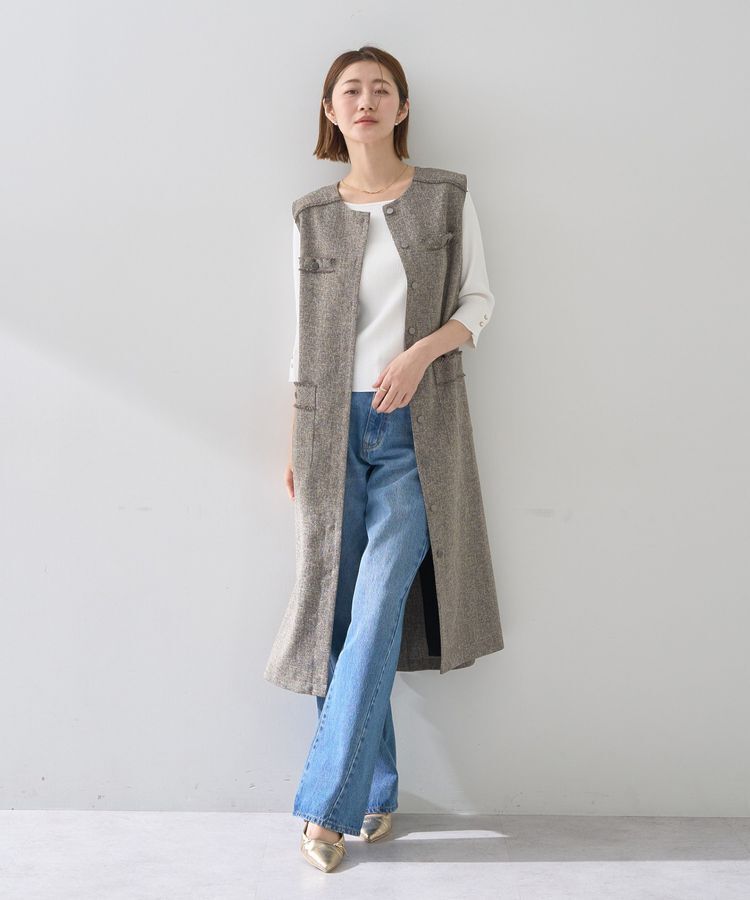 YECCA VECCA「ツイードジレジャンスカ」|ジャンパースカート|